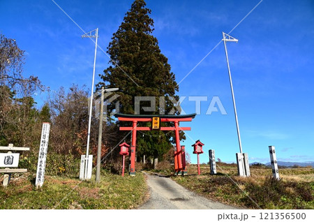 陣ケ岡史跡公園 蜂神社 121356500
