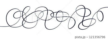 Elegant flourish line background with ornate swirls and calligraphic accents. Vintage scroll design for modern decorative elements and wedding decor. Flat vector illustration isolated 121356796