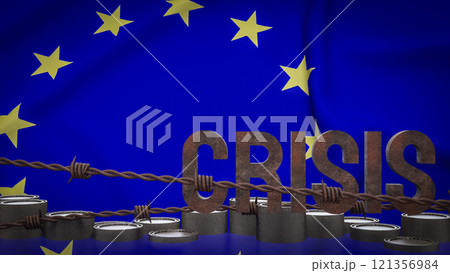The Euro crisis for Business concept 3d rendering. 121356984