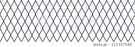 Seamless net pattern with wire mesh and grid texture. Abstract design for soccer, fishing, and sports goals in black and white. Flat vector illustration isolated on white background. 121357548