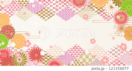 和柄 春 模様 背景 和柄 春 模様 背景 121358077