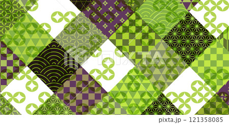 和柄 新緑 模様 背景 和柄 新緑 模様 背景 121358085