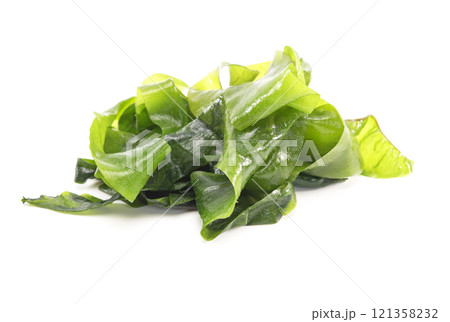 Seaweed wakame isolated on white background. Japanese organic fresh,healthy food. Seaweed wakame isolated on white background. Japanese organic fresh,healthy food. 121358232