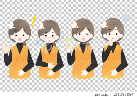 孕婦上半身水彩風格插畫集 121358854