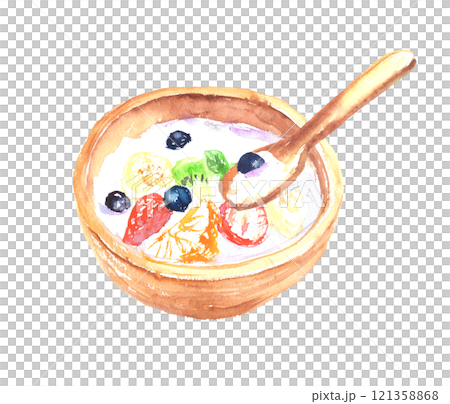 水彩畫的優格插圖 121358868