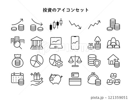 投資のアイコンのイラストセット 121359051