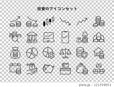 投資のアイコンのイラストセット 121359051