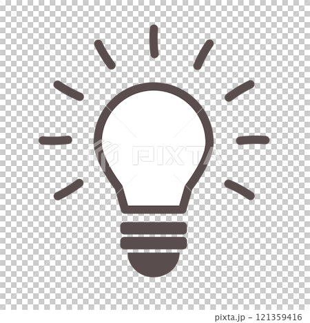 帶有閃爍圖像的燈泡插圖 121359416