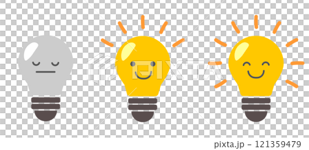 帶有閃爍圖像的燈泡插圖 121359479