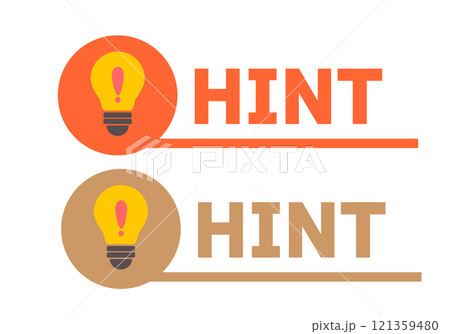 ひらめくイメージで光る電球のイラスト ヒント ひらめくイメージで光る電球のイラスト ヒント 121359480