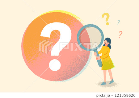 疑問を分析する女性のイメージイラスト 121359620