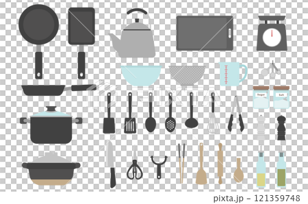 Flat illustration: Cooking utensils set 121359748