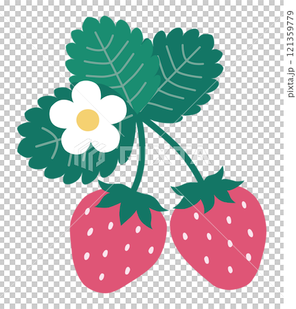 可愛的草莓的向量圖 121359779
