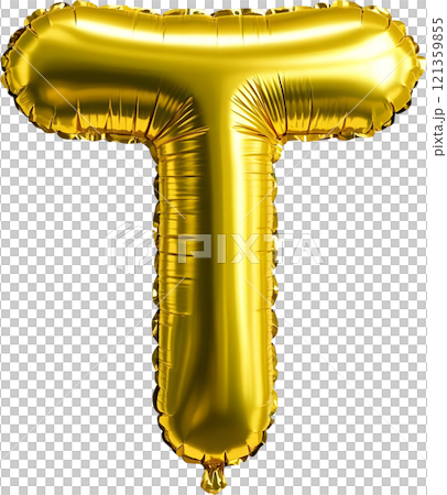 Gold yellow foil balloon letters for a cheerful and festive celebration.  121359855