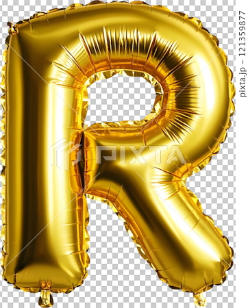 Gold yellow foil balloon letters for a cheerful and festive celebration. 121359877