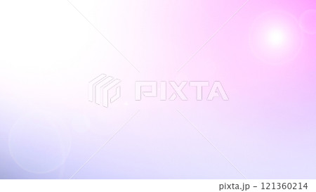 Soft Illumination. A pinkish-white gradient transitioning into light lavender hues, highlighted by a subtle lens flare on the right. 121360214