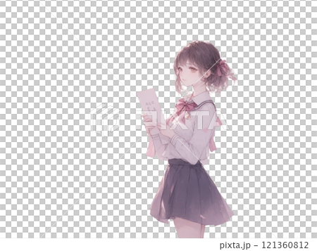Female student holding a diploma 121360812