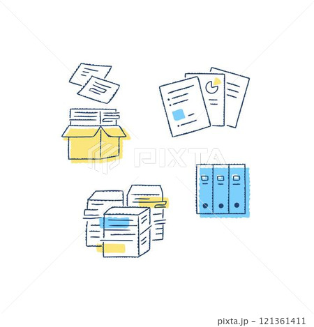 紙の書類や資料のイメージ 紙の書類や資料のイメージ 121361411