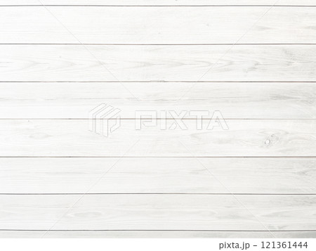 木目のある明るい白灰色の板が横に並ぶ背景画像 121361444