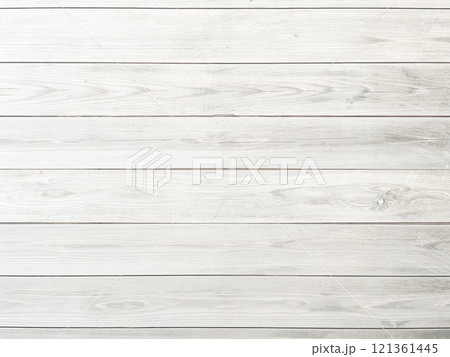 木目のある白灰色の板が横に並ぶ背景画像 121361445