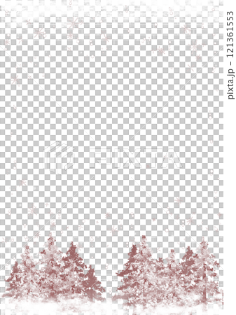 雪景框(棕色垂直) 雪景框(棕色垂直) 121361553