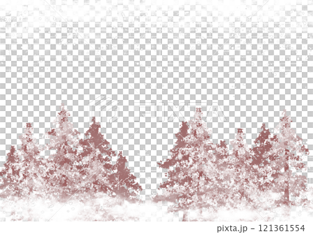 雪景框（棕色） 121361554