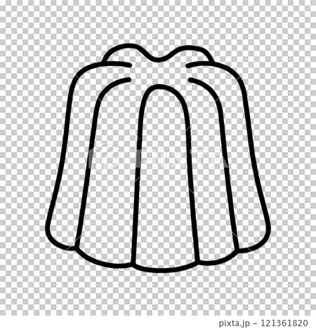 A simple hand-drawn line drawing illustration of the traditional French confectionery Canelé de Bordeaux, cut out on a transparent background A simple hand-drawn line drawing illustration of the traditional French confectionery Canelé de Bordeaux, cut out on a transparent background 121361820