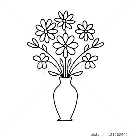 乳白ガラス　手描き花文　花瓶 ガラスベースツートンS ホワイト | AXCIS ONLINE