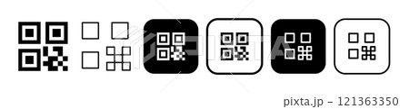 QRコードに関連したアイコンセット 121363350