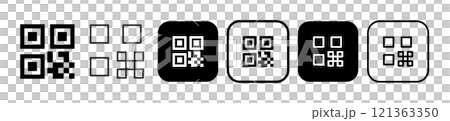 QRコードに関連したアイコンセット 121363350