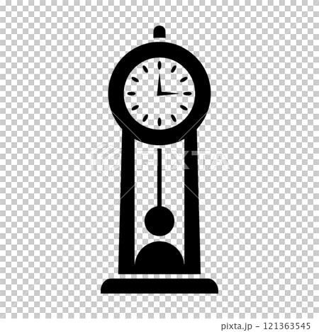 古時計の黒いシルエットイラスト 透過背景の切り抜き 古時計の黒いシルエットイラスト 透過背景の切り抜き 121363545
