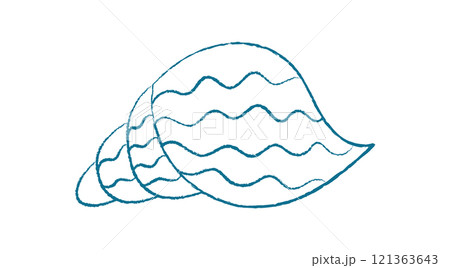 Chalk seashell doodle. Crayon shell illustration. Marine life in the ocean, underwater aquatic scene, unique texture. Ideal for summer projects and aquatic graphic design. Chalk seashell doodle. Crayon shell illustration. Marine life in the ocean, underwater aquatic scene, unique texture. Ideal for summer projects and aquatic graphic design. 121363643