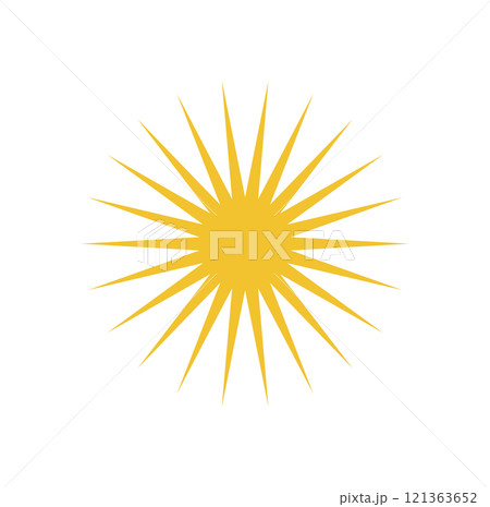 Bold geometric star icon. Simple abstract shape element. Modern brutalism, y2k aesthetic, perfect for contemporary designs and creative projects. Ideal for branding or decorative purposes. 121363652