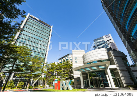Building view of Neihu Technology Park in Taipei, Taiwan. It's the first metropolitan technology park in Taiwan. 121364099
