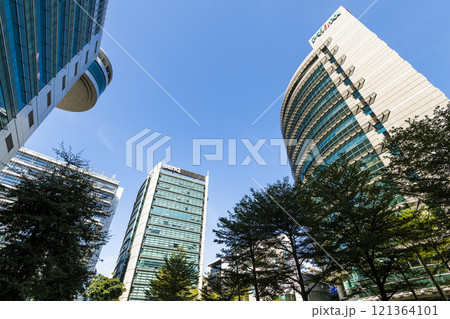 Building view of Neihu Technology Park in Taipei, Taiwan. It's the first metropolitan technology park in Taiwan. 121364101