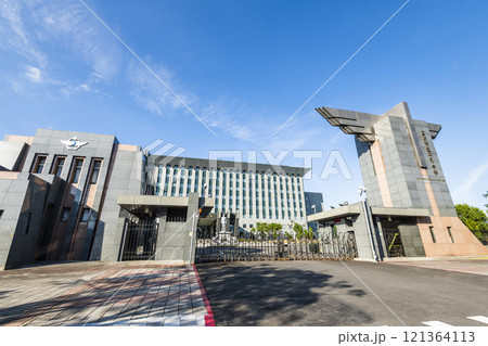 Building view of the Air Force Command Headquarters, MND in Taipei, Taiwan. It's affiliated with the Ministry of National Defense of the Republic of China. 121364113