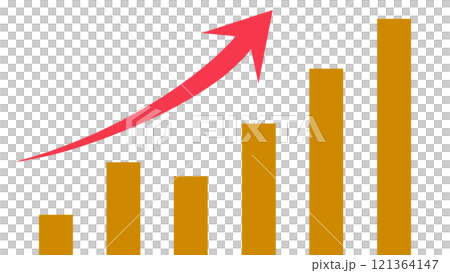 上升的長條圖和箭頭 121364147