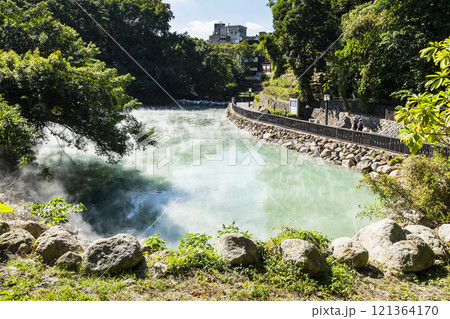 Beautiful view of Thermal Valley in Beitou, Taipei, Taiwan, Located beside Beitou Hot Spring Park. Thermal Valley in Beitou, Taipei, Taiwan. 121364170