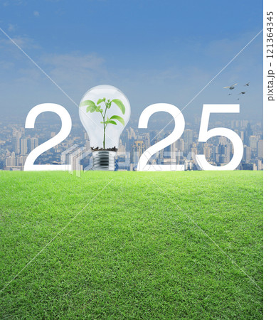 Happy new year 2025 ecological cover concept 121364345
