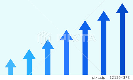上昇 矢印 棒グラフ 16:9 上昇 矢印 棒グラフ 16:9 121364378