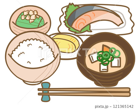 和食、塩鮭定食を味わう 121365142
