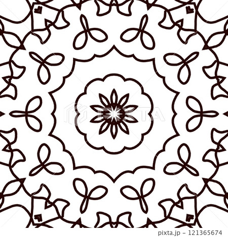 Abstract coloring page for coloring book, mandala making, color fill up practice etc 121365674