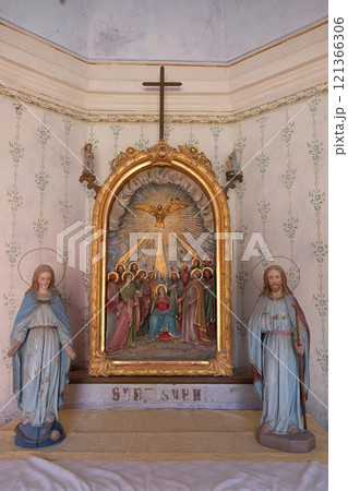 Pentecost, the descent of the Holy Spirit in the chapel in the village Stitar, Croatia Pentecost, the descent of the Holy Spirit in the chapel in the village Stitar, Croatia 121366306
