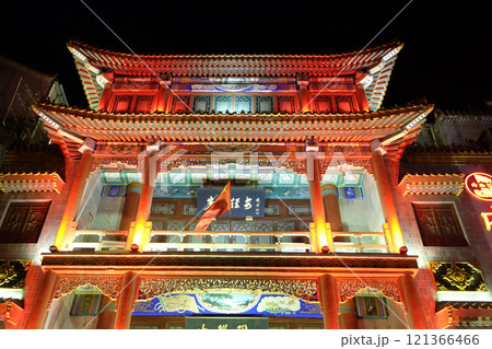 Traditional Chinese building on the Qianmen street, a famous old shopping street over hundreds years in Beijing, China Traditional Chinese building on the Qianmen street, a famous old shopping street over hundreds years in Beijing, China 121366466