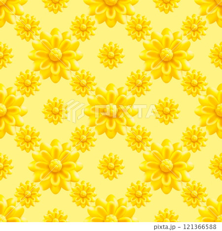 seamless pattern with daisy flowers 121366588