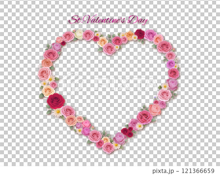 ハートのフレーム（影付き）　C-1 121366659