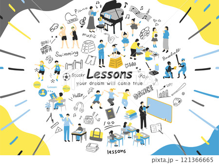 習い事を楽しむ子供たち 121366665