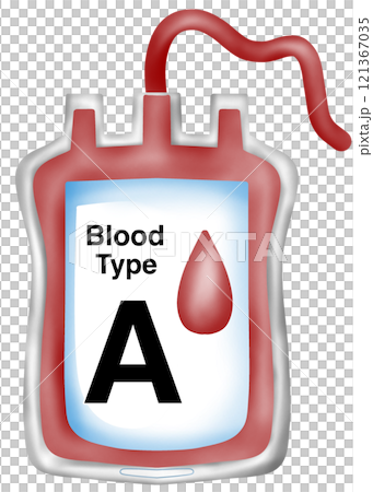 Blood bag of type A blood 121367035