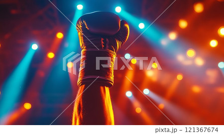 Boxer Gloved Hand Raised in Victory After...のイラスト素材 [121367674] - PIXTA