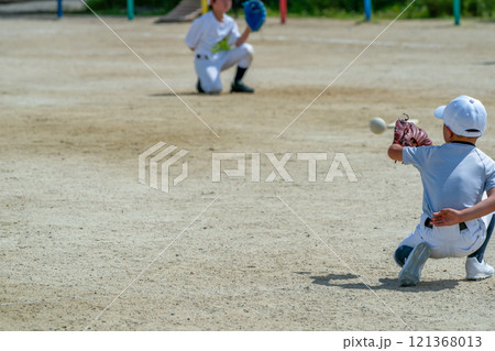 プロ野球選手を夢見て頑張っている野球少年 プロ野球選手を夢見て頑張っている野球少年 121368013